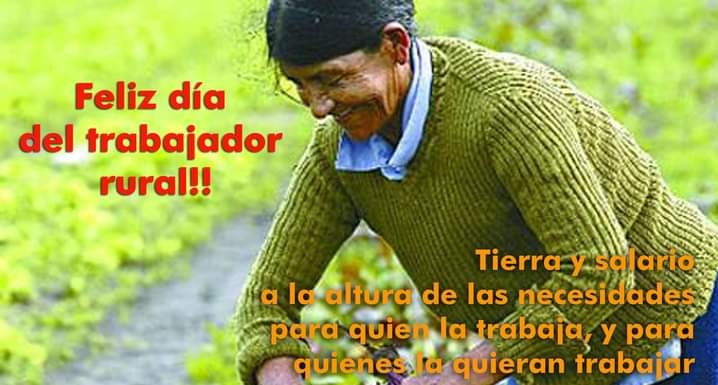 Sembrar lucha para cosechar derechos: hoy en 🇺🇾 celebramos el día de las/os trabajadores rurales. 
Feriado pago, regulación de su jornada laboral (8 horas) e integración a los consejos de salarios. 
Nos recuerdo que el Herrerismo de @LuisLacallePou no está de acuerdo con esto.