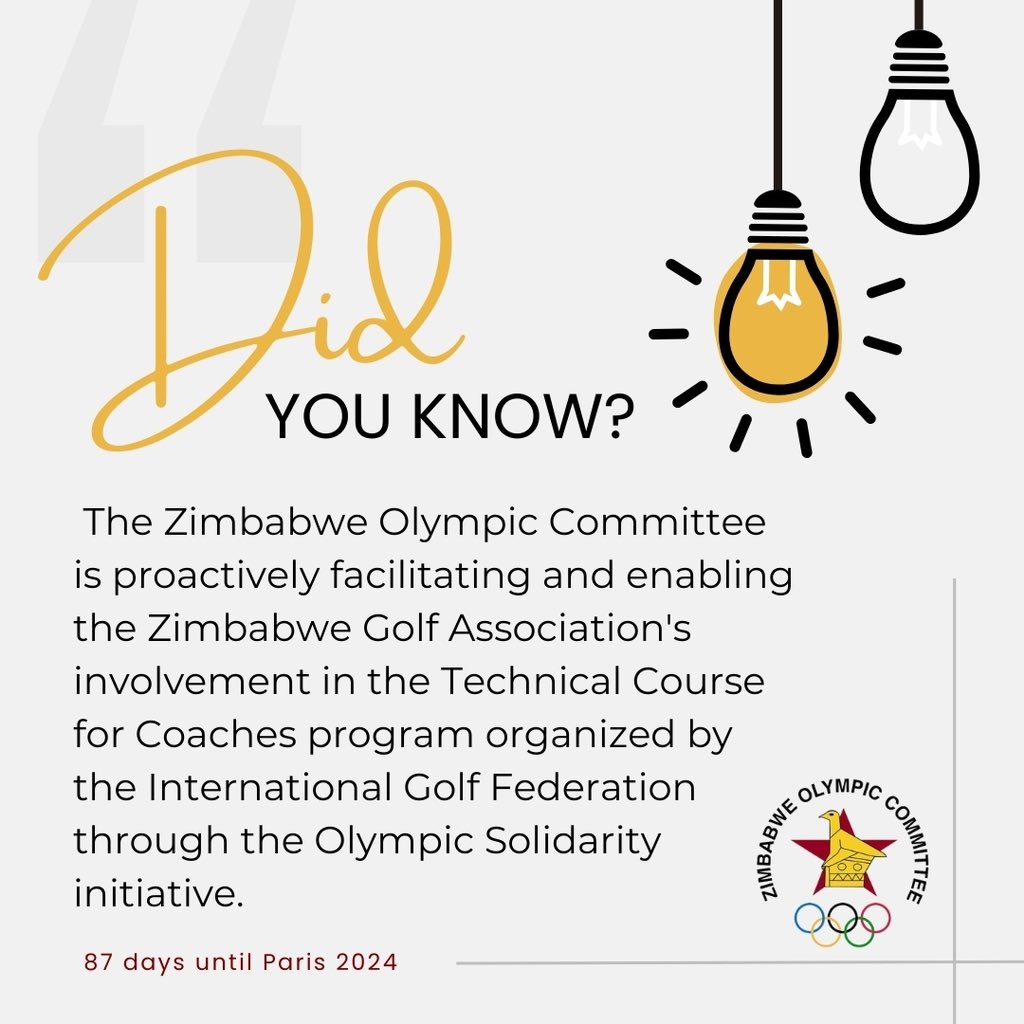 Driving Golf Forward in Zimbabwe 🏌️‍♀️ The Zimbabwe Olympic Committee is teaming up with the Zimbabwe Golf Association to upskill local coaches through the prestigious IGF Technical Course for Coaches program. A win-win for the growth of the sport in Zimbabwe! 🇿🇼⛳