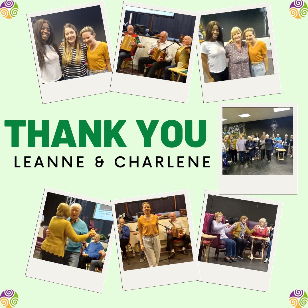 Our Dementia centre welcomed Leanne & Charlene who work for HS2, they completed a volunteering day with us ✨ ☘ The fabulous 'Boys in green band' came into perform & Leanne Irish danced to the music 🪗 👯‍♀️ 🥁 Thank you Leanne & Charlene. We hope to see you again soon 💚