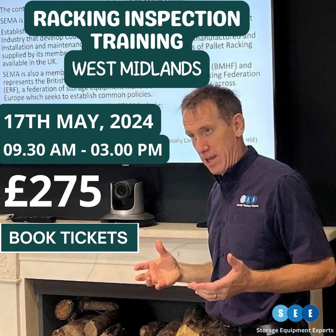 🔍 Looking to enhance your skills in racking inspection? Join our comprehensive training course in the West Midlands!

One day rack safety awareness course, taking place in Colton, Rugeley, WS15.

Book Ticket: seerackinginspections.co.uk/training-cours…

 #RackingInspection #Training #WestMidlands
