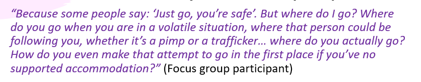 Housing support, somewhere safe to be, is essential for women to exit prostitution and to recover - Ruth Breslin @SerpUcd #PavingPathways