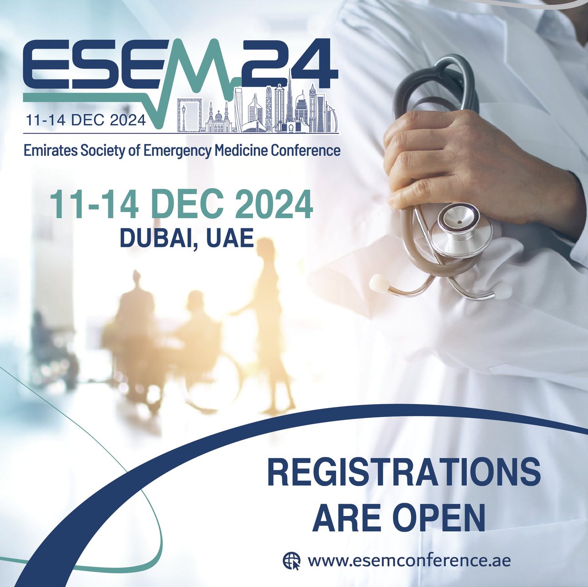Exciting news! Registrations are now OPEN for #ESEM24!
Join us in Dubai for the premier emergency medicine conference of the year.  
Register here and secure your spot now: bit.ly/44iOy8x

#EmergencyMedicine #DubaiConference #MedicalAdvancements #GlobalHealthcare