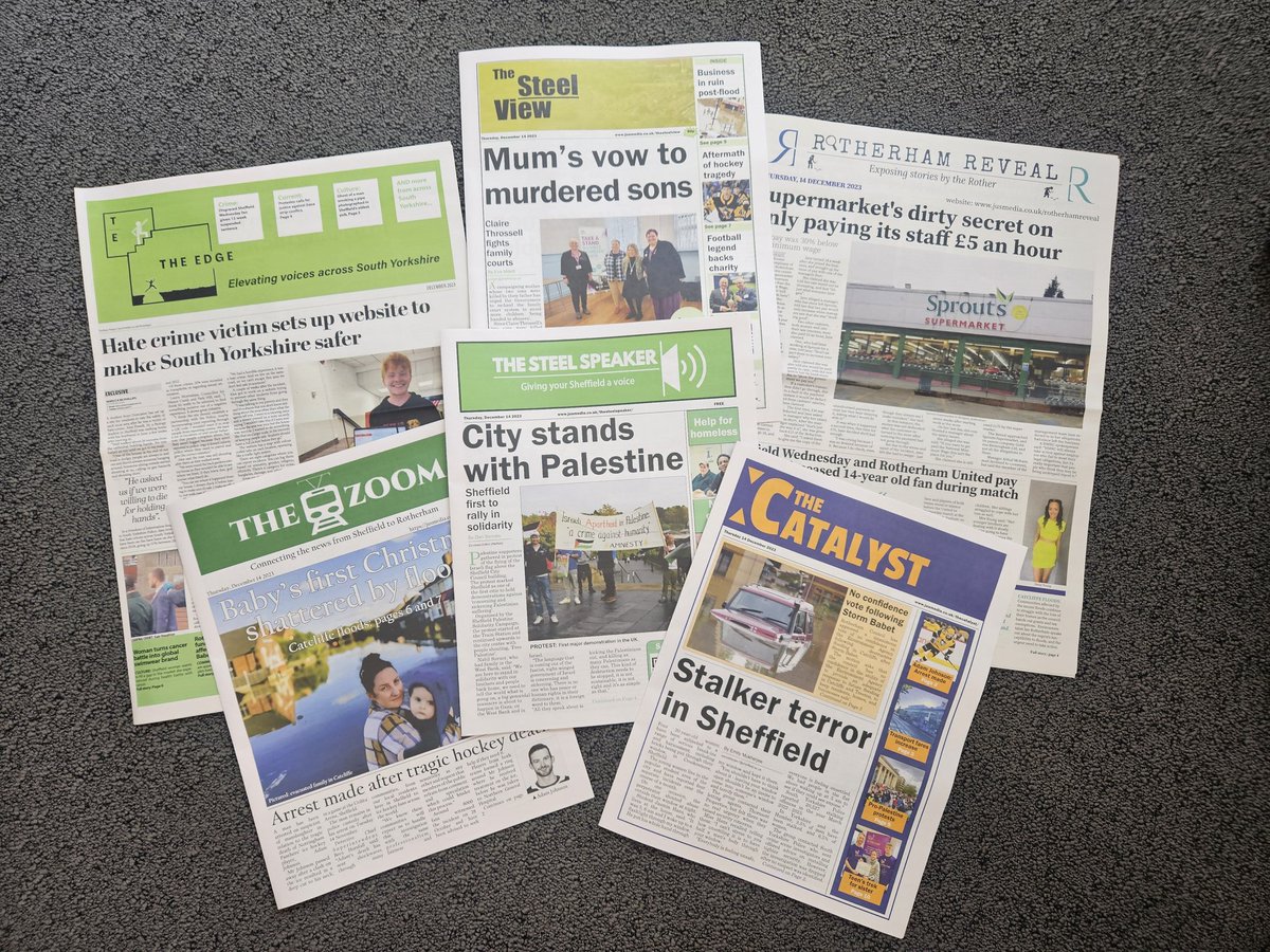 Ooh an exciting delivery! They're here at last: our News Project newspapers created from scratch by our talented third years. Come and get them @sheffjournalism JNL334ers!