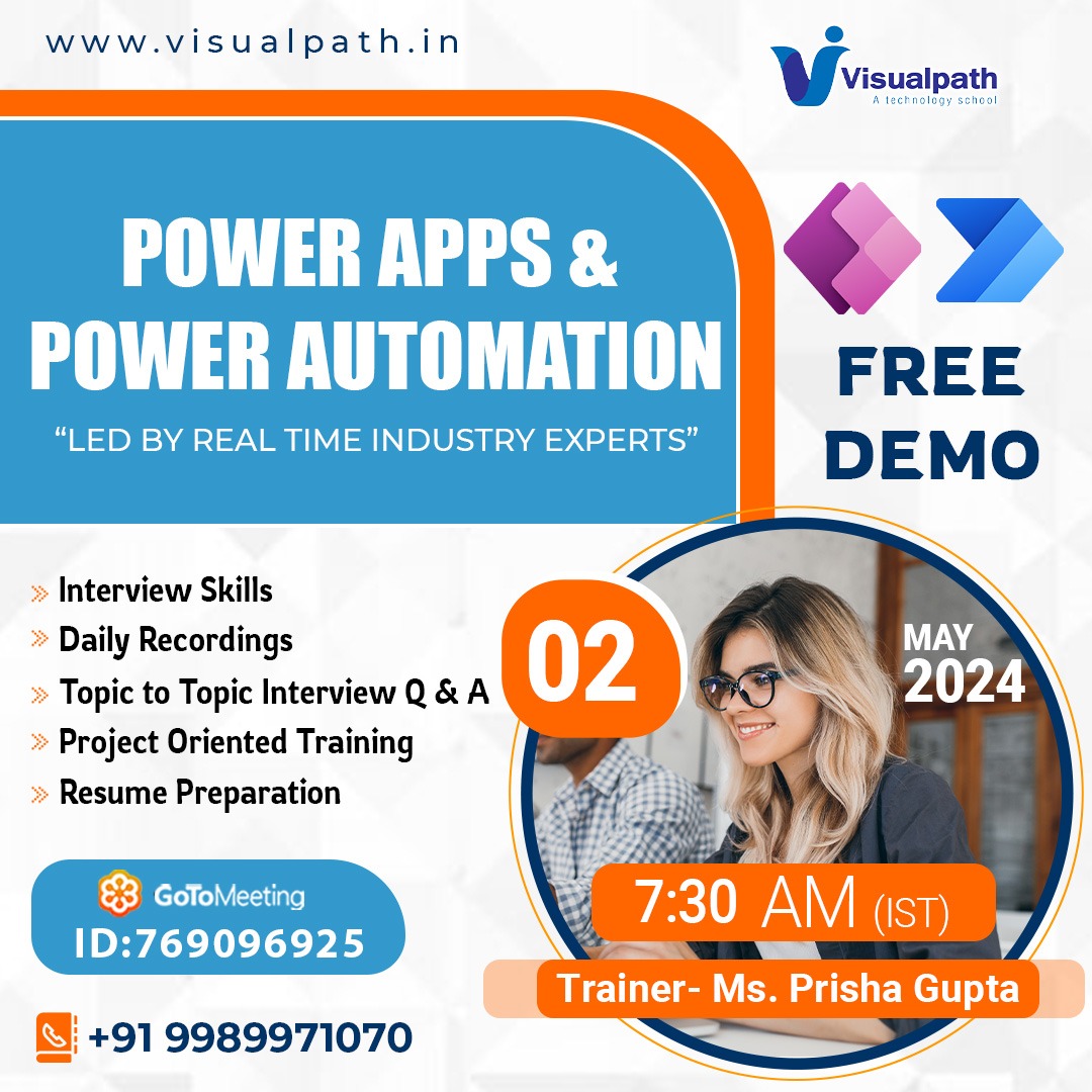 Join Now: bit.ly/3xW3GN5
Attend Online #FreeDemo On #PowerApps & #PowerAutomation 
Demo on: 2nd May, 2024 @ 7:30 AM 
Call us: +919989971070
WhatsApp: bit.ly/47eayBz
Visit: visualpath.in/microsoft-powe… 
#software #education #ITSkills #Onlinetraining #career #student