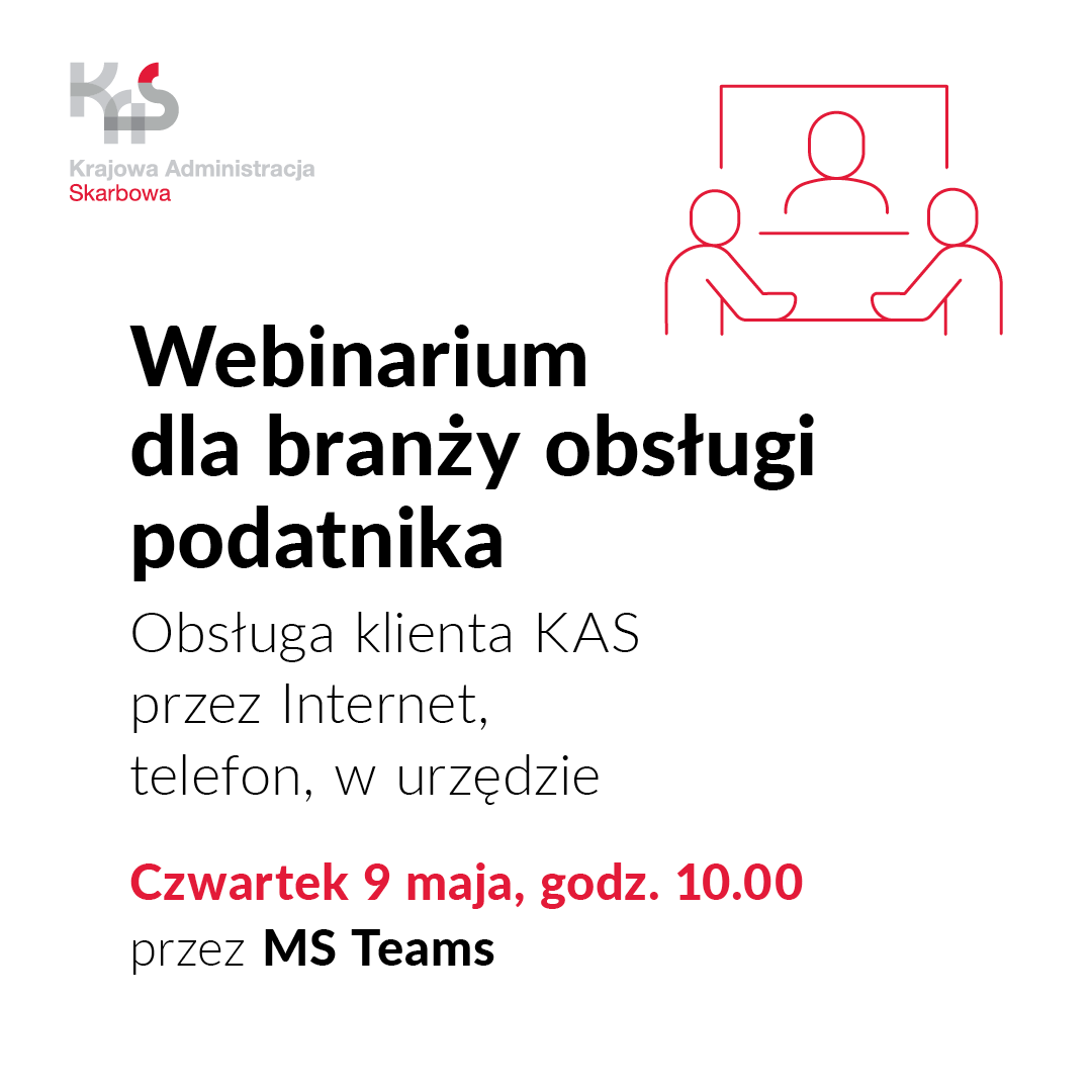 KAS_GOV_PL's tweet photo. 🧵
📢 Zapraszamy księgowych i doradców podatkowych na webinarium o nowym modelu obsługi klienta #KAS. Wyjaśnimy, jakich informacji możemy udzielać telefonicznie po uwierzytelnieniu #telePIN, a jakie sprawy załatwicie w #TwójeUS przez #KontoOrganizacji lub jako pełnomocnicy.
1/2 https://t.co/qSPLO6cpfK