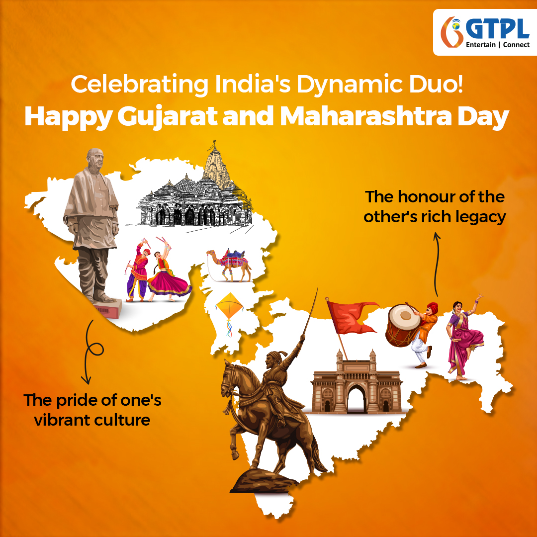 Whether it’s dandiya raas or lavani dance, here’s to the uniquely rich tapestry of traditions that define these states. Happy Gujarat and Maharashtra Day!​

#GTPL #ConnectionDilSe #Connect #Entertain #MaharashtraDay #GujaratDay #FormationDay #CelebratingCultures #Trending