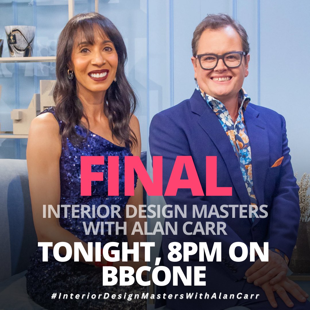 Don't miss the thrilling series final of #InteriorDesignMasterWithAlanCarr as the two final designers go head to head to win a life changing collaboration contract 📺TONIGHT 8pm on @BBCOne and @BBCiPlayer A @DarlowSmithson production (part of Banijay UK)