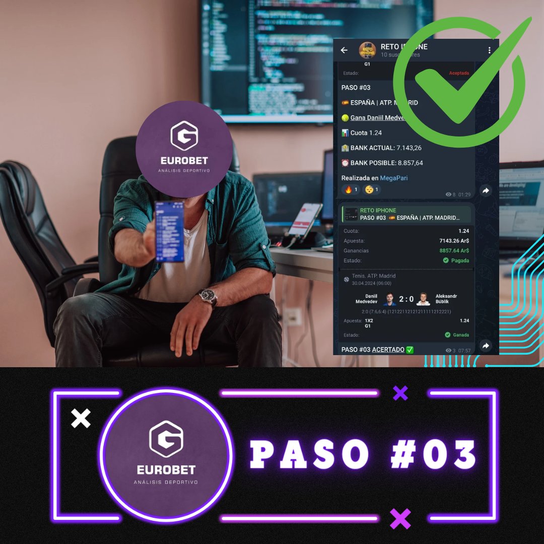 GabichoOnline's tweet photo. PASO #03 ACERTADO ✅️

PODÉS SEGUIRLO DESDE MI GRUPO DE TELEGRAM⤵️

https://t.co/503vKZ5mOk

#RETO #RETOIPHONE #RETOESCALERA #TERCERPASO #PASO #PASO3 #APUESTA #APUESTADEPORTIVAS #EUROBET #RETO2024 #ACERTADO https://t.co/vtTJp8LYRh