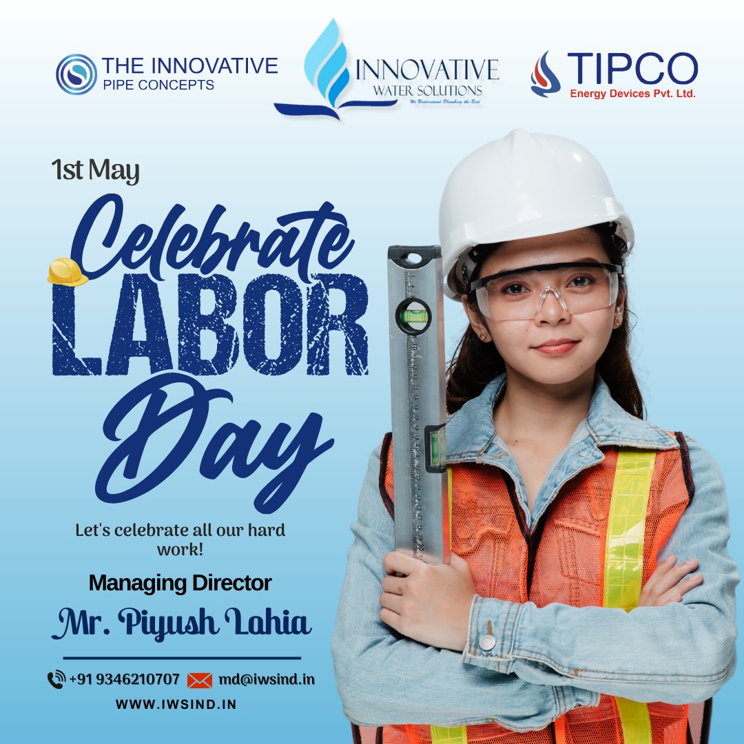 Wishing all workers a Happy Labor Day from the Innovative Water Solutions (IWS) team! 🎈 Your dedication keeps the world flowing smoothly. Thank you for all that you do!
iwsind.in 
#LaborDay #IWS #ThankYou #InnovativeWaterSolutions #pieps #innovative #hardwork