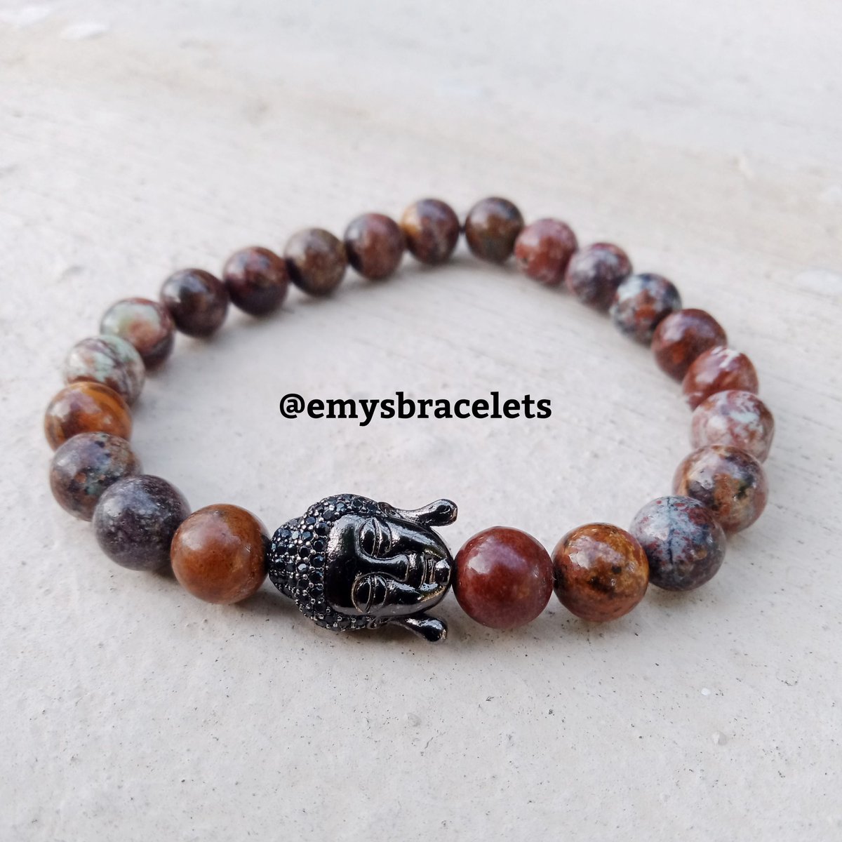 Emy's Gemstone Unisex Bracelets

STONE: 
•Leopard Jasper• (8mm)

CHARM:
•Black Buddha Head•

Available ✔️

COST:
NGN6,000 (Delivery Fee Excluded)

#handmade #bracelets #bracelet   #handcraft #DIY #art #smallbusiness