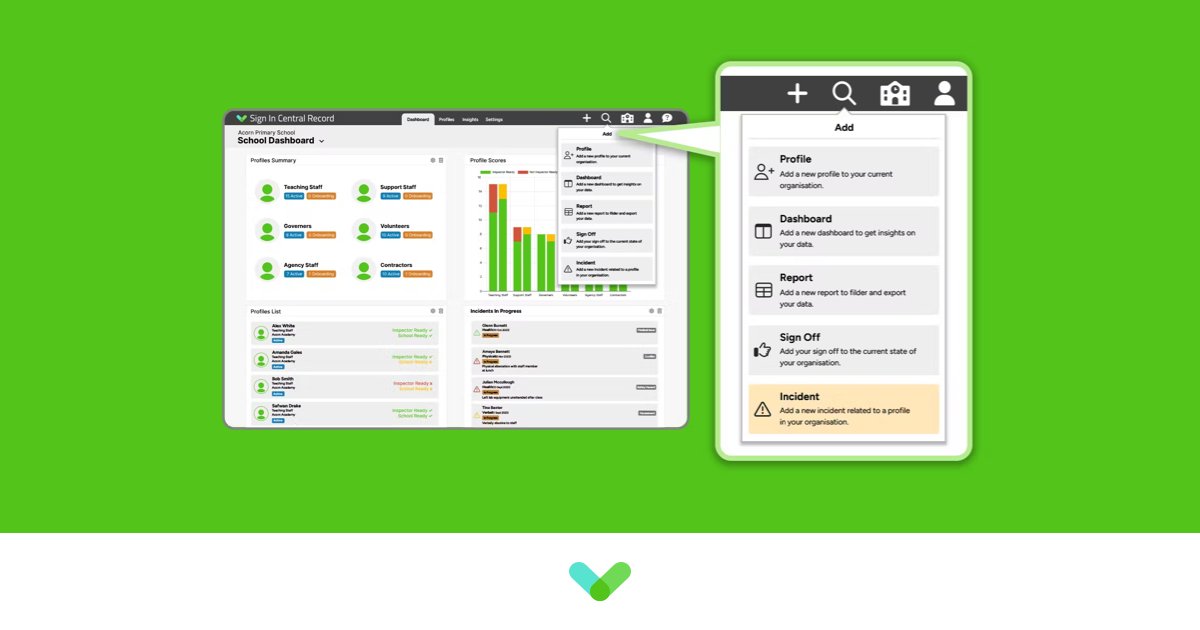 ICYMI: Incident Tracking is now live for all!  Incident Tracking enables you to manage low level concerns efficiently and effectively - taking your safeguarding to the next level.

Learn more: signincentralrecord.com/incident-track…  

#SingleCentralRecord #SCR #IncidentTracking