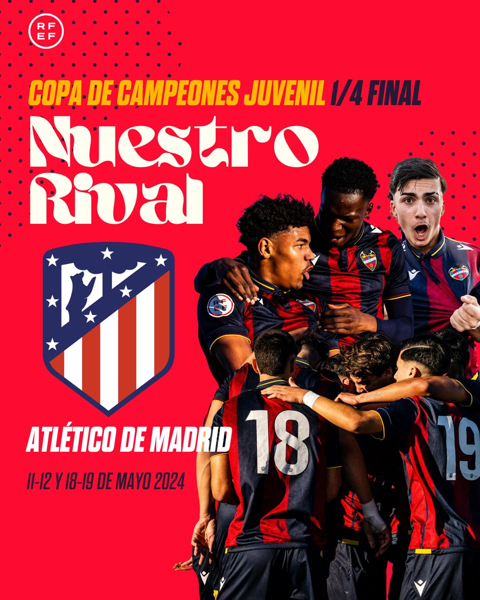 🏆 El Juvenil A ya conoce su rival para los cuartos de final de la #CopaDeCampeonesJuvenil 🆚 @AtletiAcademia 🗓️ 11-12 de mayo👉 📍 Ciudad Deportiva de Buñol 🗓️ 18-19 de mayo👉📍Centro Deportivo Alcalá de Henares #OrgullGranota