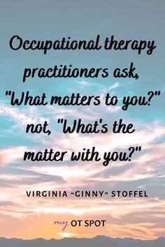 Happy OT Month! This profession is so special to be a part of and has transformed the way that I view the world. Being able to combine my creative skills and clinical reasoning daily to facilitate engagement in meaningful activities for others is rewarding beyond measure.💗