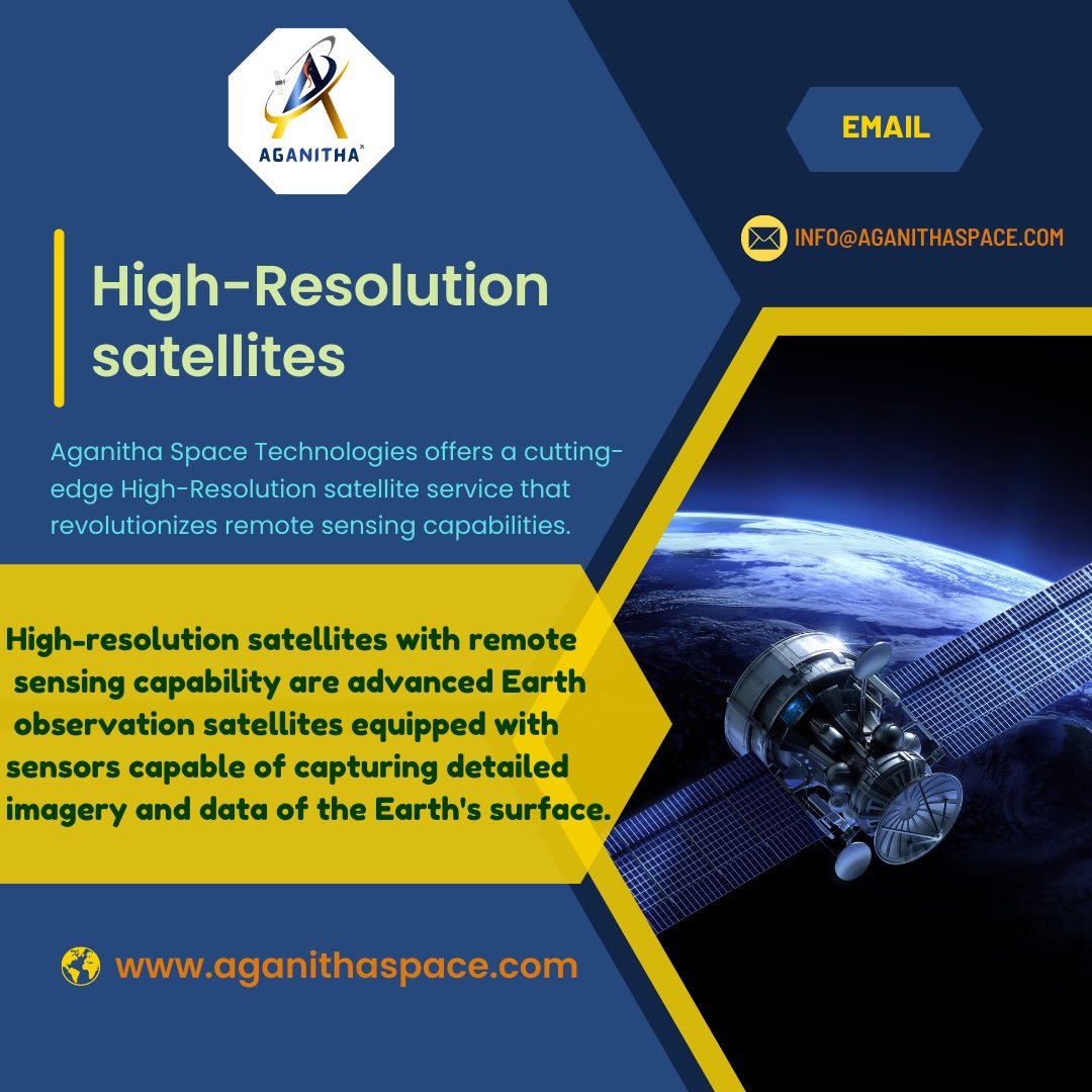 Gain unprecedented insights from above with Aganitha Space Company's High-Resolution Satellite Service. Elevate your perspective and unlock new possibilities today!
#HighResolutionSatellites #SpaceInnovation