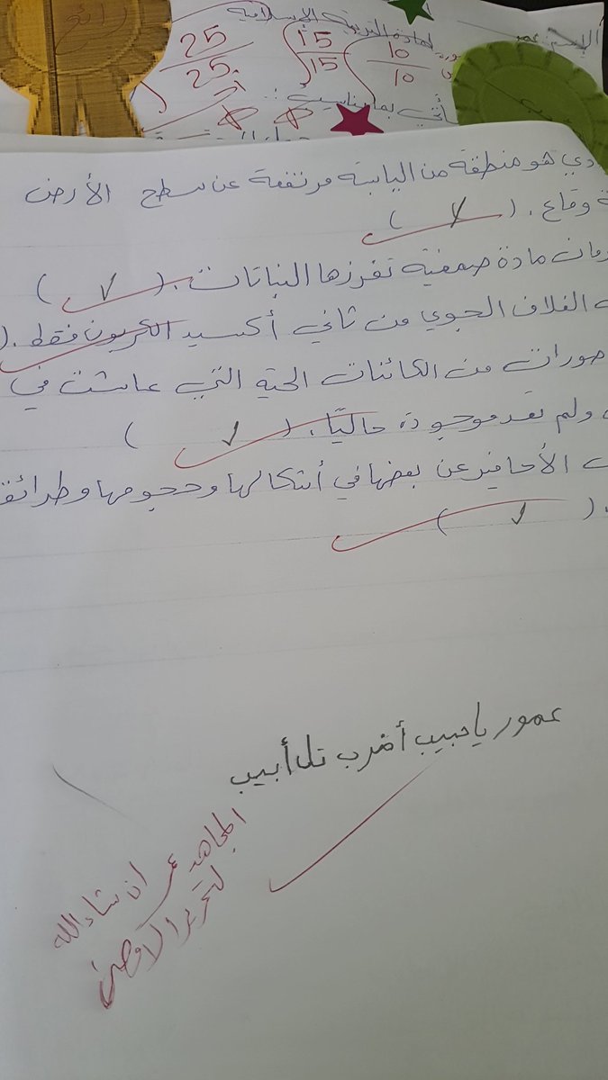 حبيبي عمر اخر الامتحان كتب هذه العبارة فرحت فيها اكتر من علاماته ..هذا جيل طوفان الاقصى 💚