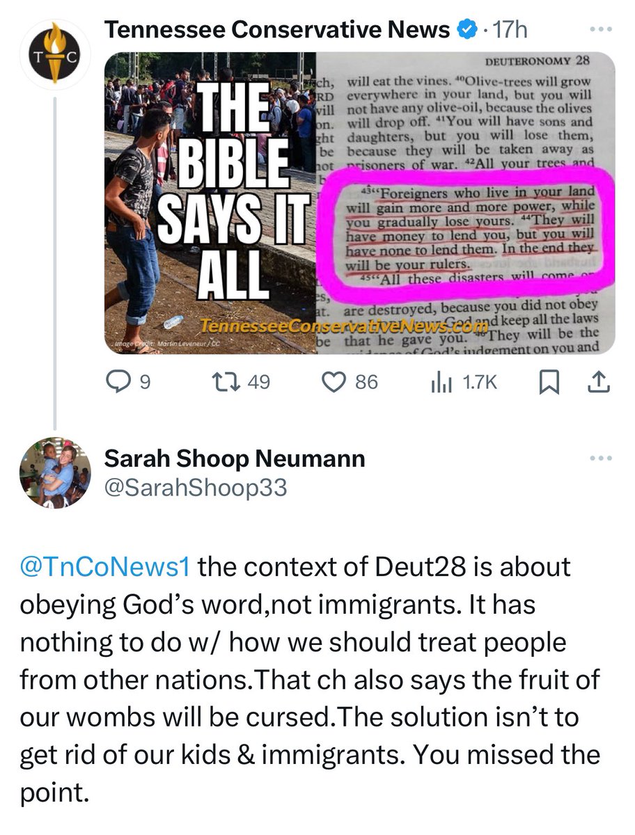 We cannot manipulate the word of God to fit our personal narratives and agendas. Christians will do so much harm & turn people away from Christ doing so. What matters more the great commission & making disciples or your political agenda?