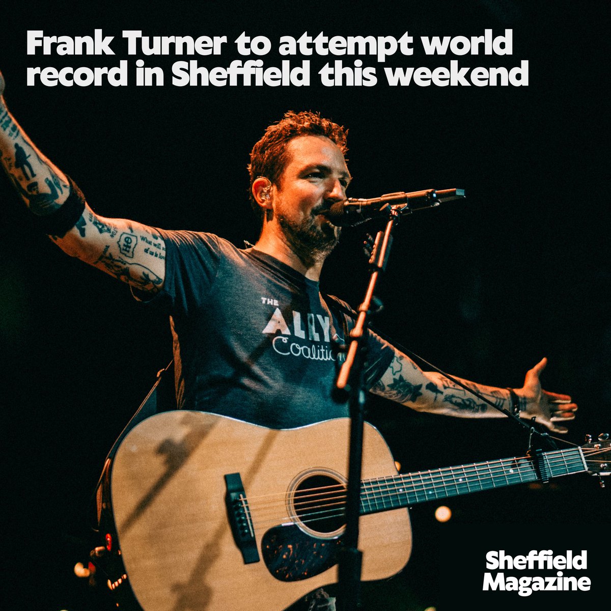 This Sat 4 May, @frankturner will be attempting a world record for the most gigs in different cities in 24 hours - an attempt that will see him play The Foundry, in partnership with @beartreerecords! You can read all about it at sheffieldmagazine.co.uk Words by @steelcitysnaps