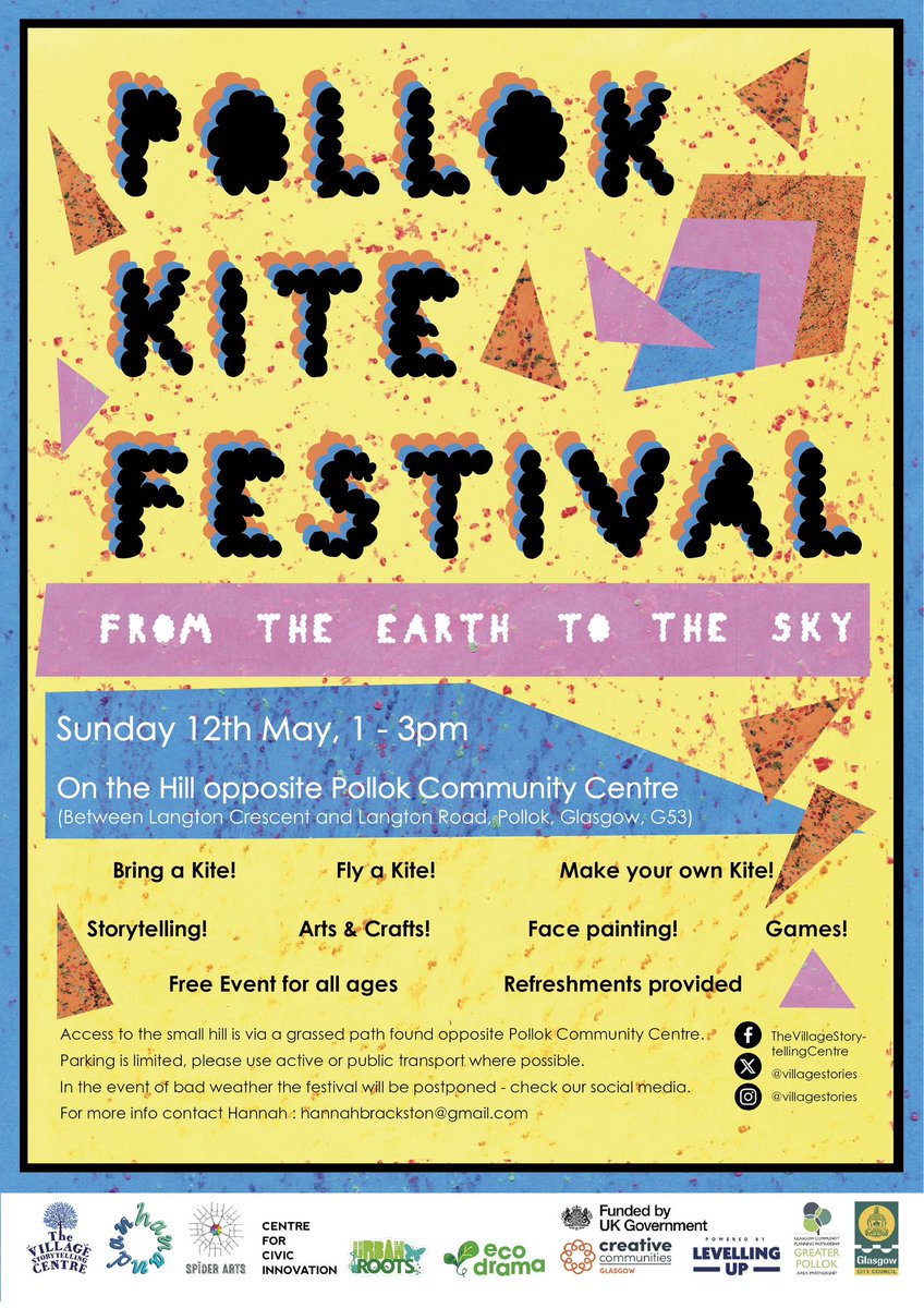 2nd annual kite festival! Come along if you can! RT far and wide. Thanks! #Pollok @RozaSalih @ChrisStephens #Community #Kites