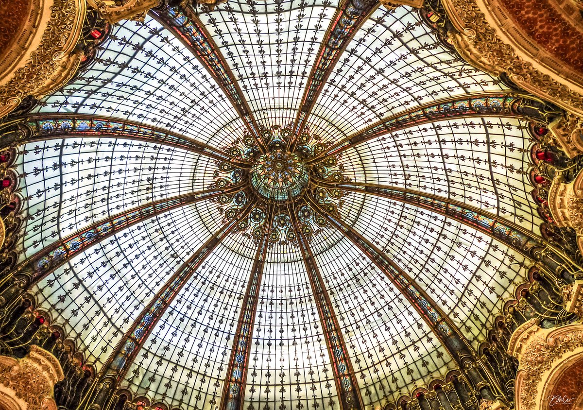 Ceiling at the Galeries Lafayette in Paris. #Paris #ornate #ceiling #architecture #macphotographynj #bobmac27
