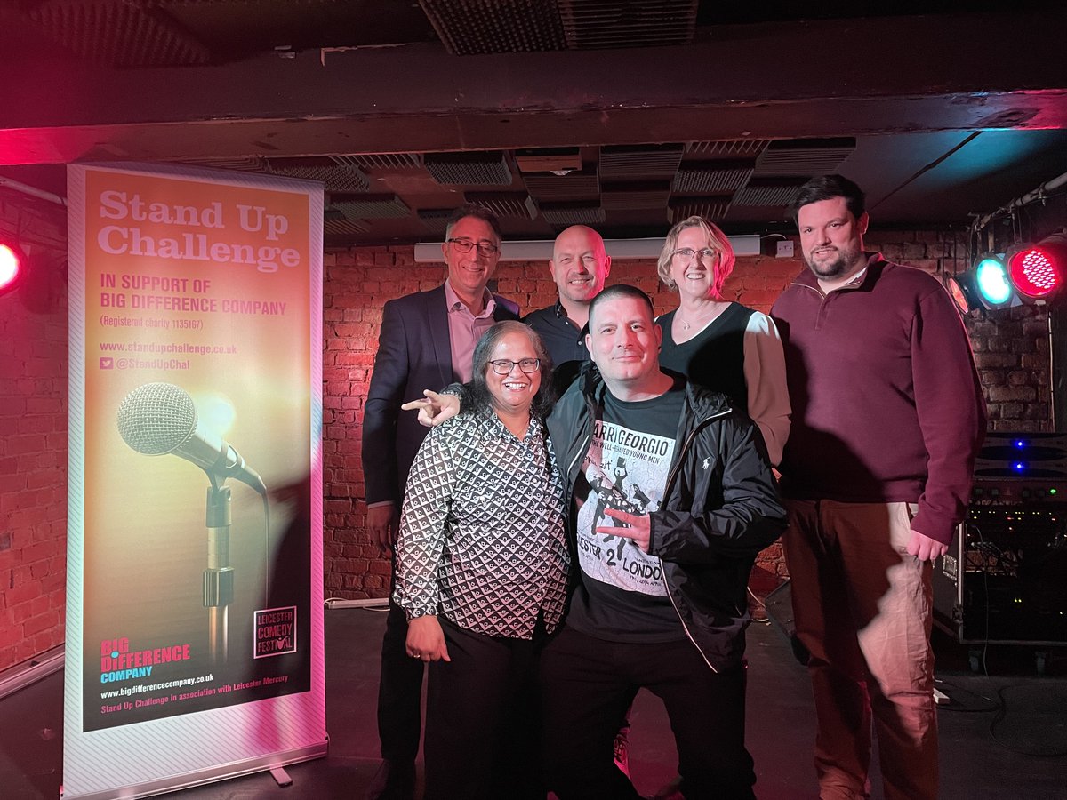 We met 4 of our @StandUpChal participants at @BigDiff_Venue🤩 Bravely taking on the challenge to write their first 5 minutes of stand up comedy & then perform it live on stage at @TheYTheatre on 11th June! 🙌🙌 All in aid of @Bigdiffco. Thank you!!!🧡 standupchallenge.co.uk/leicester/2024/