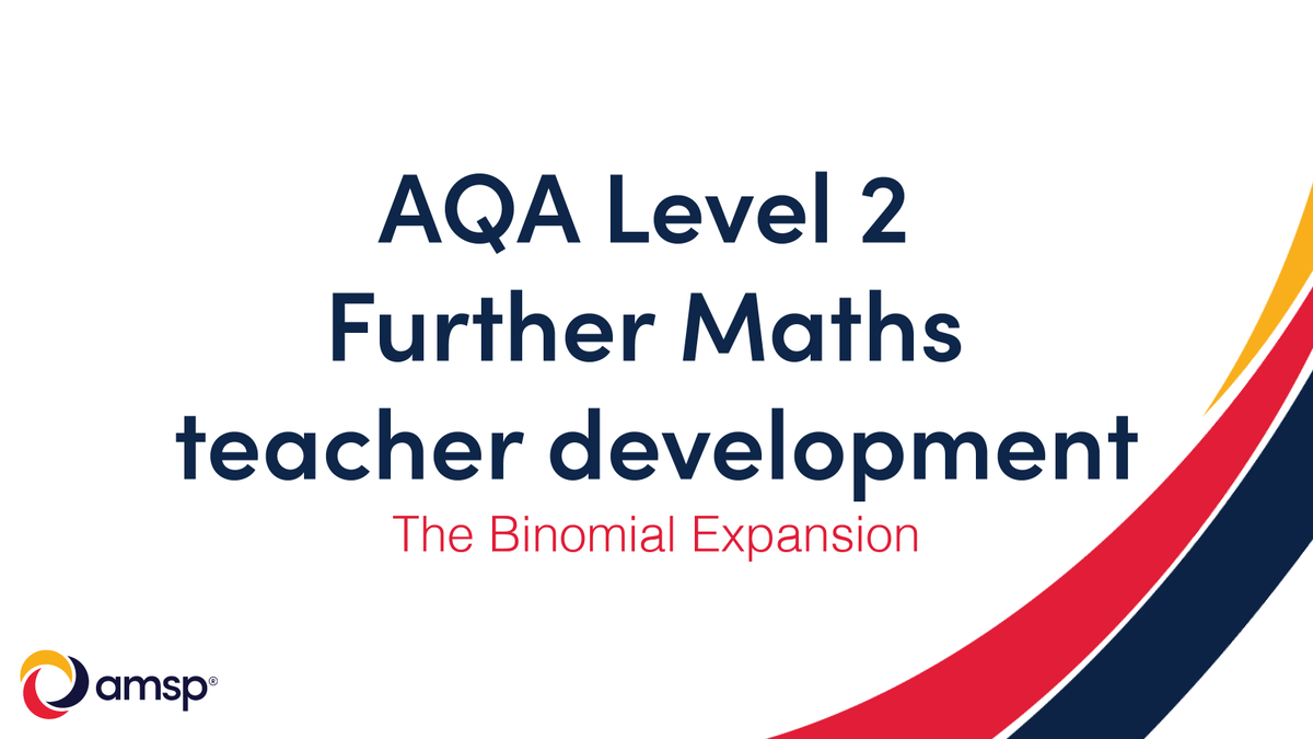 In our next session of the AQA Level 2 Further Maths teacher development course we’ll be considering how The Binomial Expansion might be explored, examined and extended beyond GCSE #GCSEmaths Book your place now for the online session on 22nd May ow.ly/GAP730sAStG