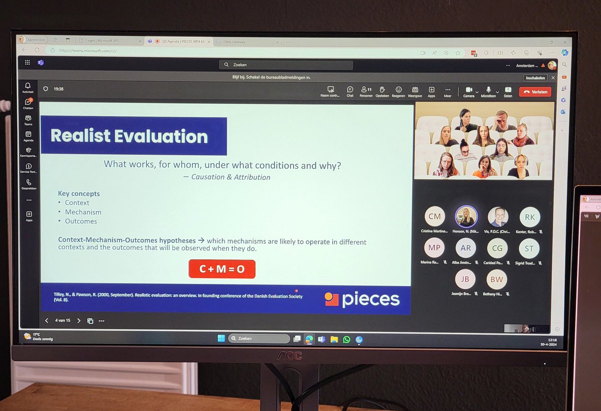 Unravelling CMO's of our #impsci toolkit for our #realistevaluation for the @Pieces_Project 
Great joined brainpower with @CrisMarMar, @ChristiaanVis1, @RobinKenter, @CaridadPontes, @bethanyhipple, Sigrid Troelstra, Jasmijn Breunese, Marina Ramiro Pareita,Alba Jimenez Rueda