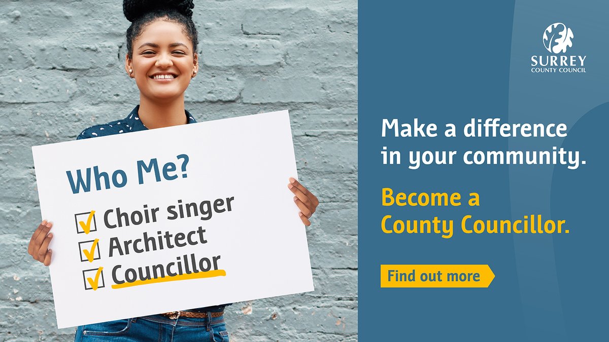 How can YOU make a difference to #Surrey? Become a councillor🏛️ Over the next two months we have drop-in events at various libraries, with the first taking place on 7 May. Find out how you can help shape policies and initiatives that benefit Surrey🌳 👉 orlo.uk/lE501