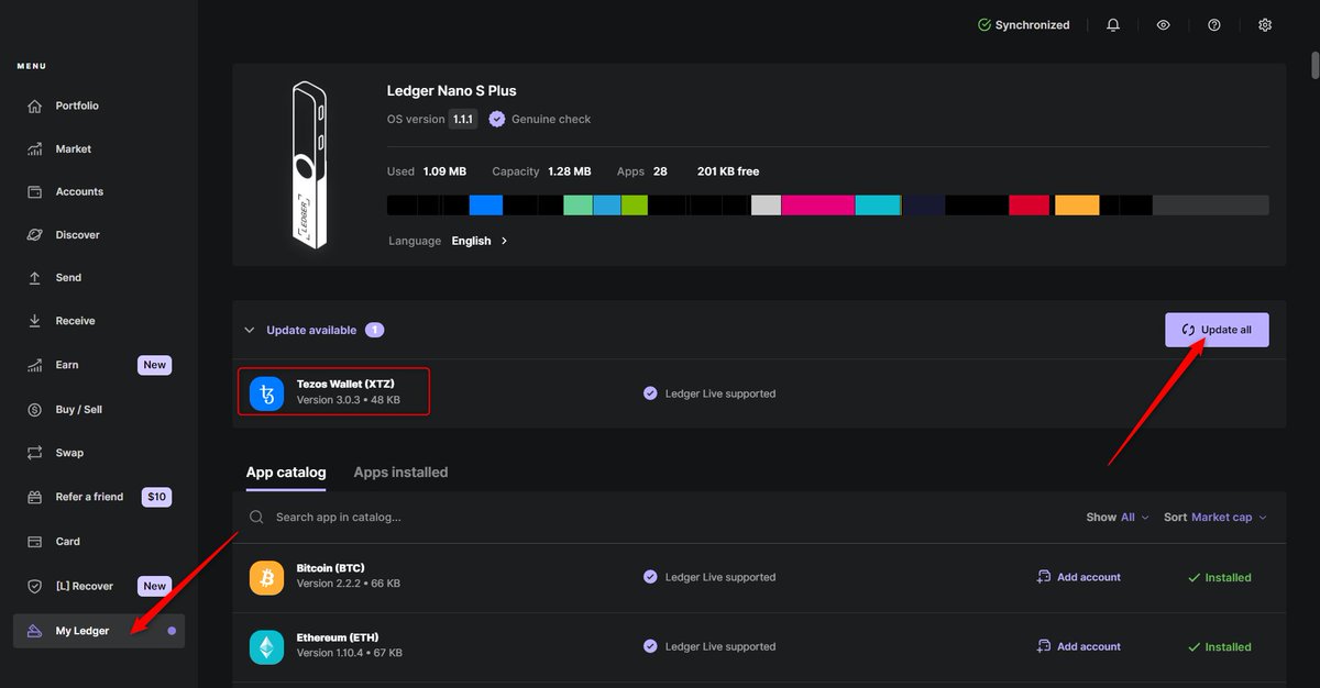 👋Hey <a href="/tezos/">Tezos</a> community!

The new $XTZ v3.0.3 app is now available!

Be sure to visit the 'My Ledger' section in Ledger Live and update your app today!

⏫⏫