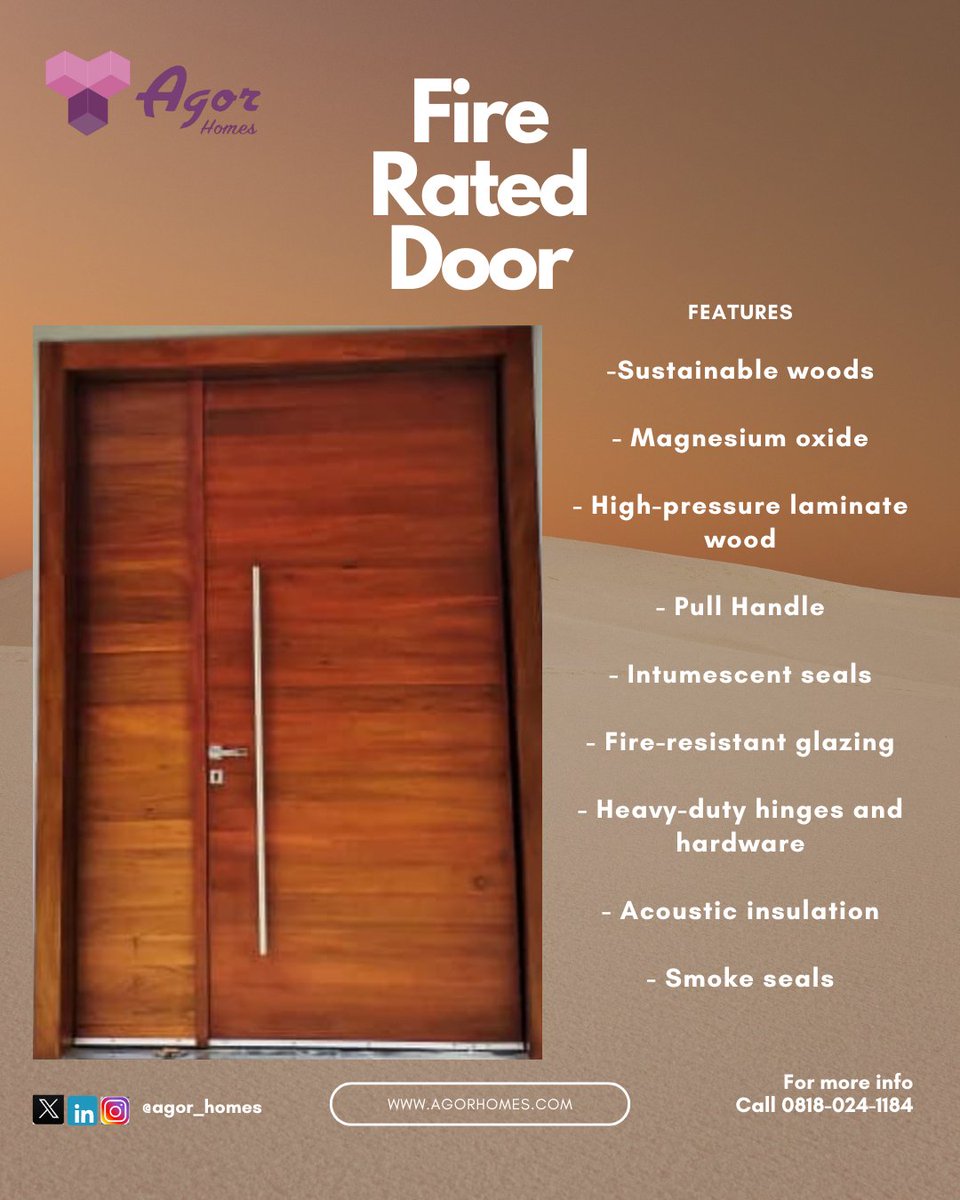 A closer look at our Fire Rated Door, designed to provide maximum protection and safety in the event of a fire outbreak.
Call 0818-024-1184 for more information
#FireRatedDoors #FireSafety #FireProtection #SafetyFirst #FirePrevention #FireResistant #DoorSecurity #Fireproofing