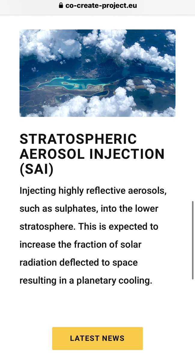 #StratosphericAerosolInjection #Geoengeneering 

co-create-project.eu