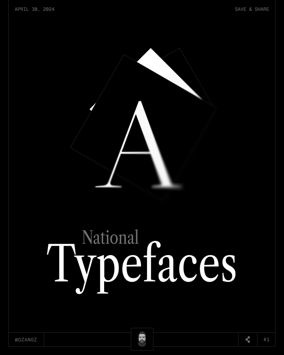 🔖 National Typefaces

Many countries have their own custom typefaces.

By exploring the list below, you can discover how custom typefaces convey cultural messages and brand identity for different countries. Some of them are open-source and free to use.

↓