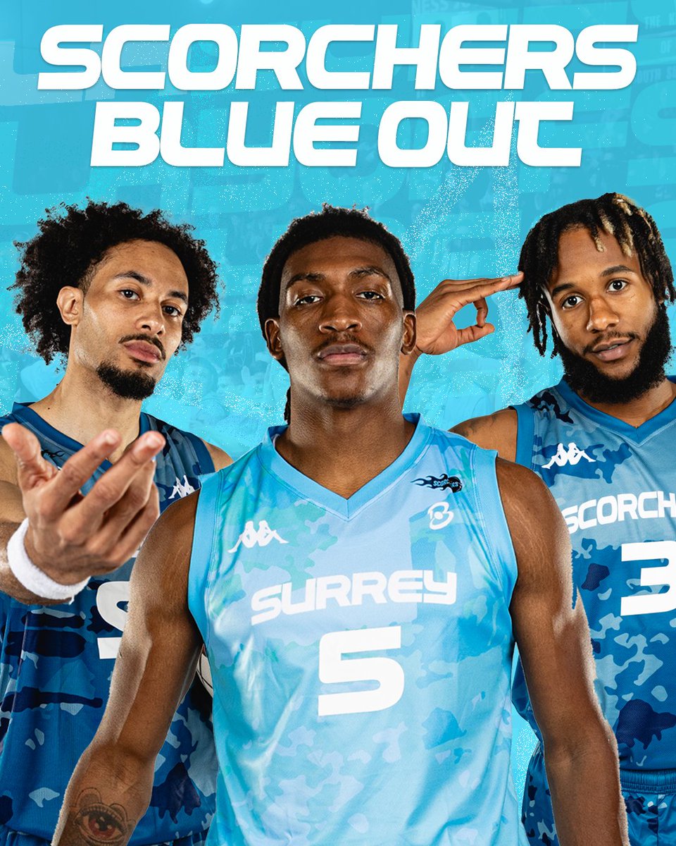 🔵 𝐒𝐂𝐎𝐑𝐂𝐇𝐄𝐑𝐒 𝐁𝐋𝐔𝐄 𝐎𝐔𝐓 🔵

Gear up in blue this Friday for our 'Win Or Go Home' playoff game against <a href="/LondonLions/">London Lions Basketball</a> 

Haven't got anything blue?
Get yourself a replica Scorchers jersey from the fan zone in our 60% off Mega Sale.

#SurreyScorchers