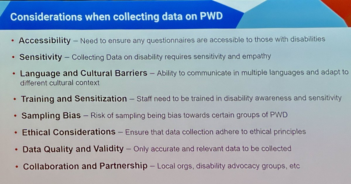 We need to make sure that the data we are collecting is relevant:

1️⃣How can the sector improve using it?
2️⃣What should it be used for?
3️⃣How do we support NMAA to do so?

@gusguthrie75 NPA Dir of Ops at #Disability Data in #MineAction #NDMUN27 side event