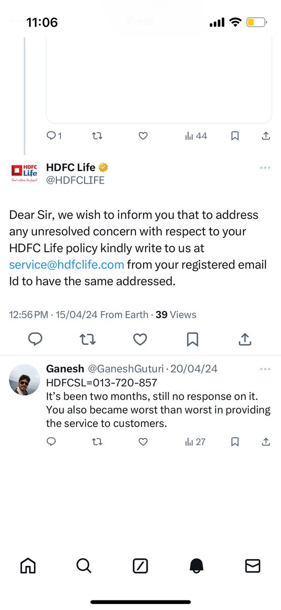 @Harishca7 @HDFCLIFE Any update on this issue? It’s been 3months but no response/reply from you.