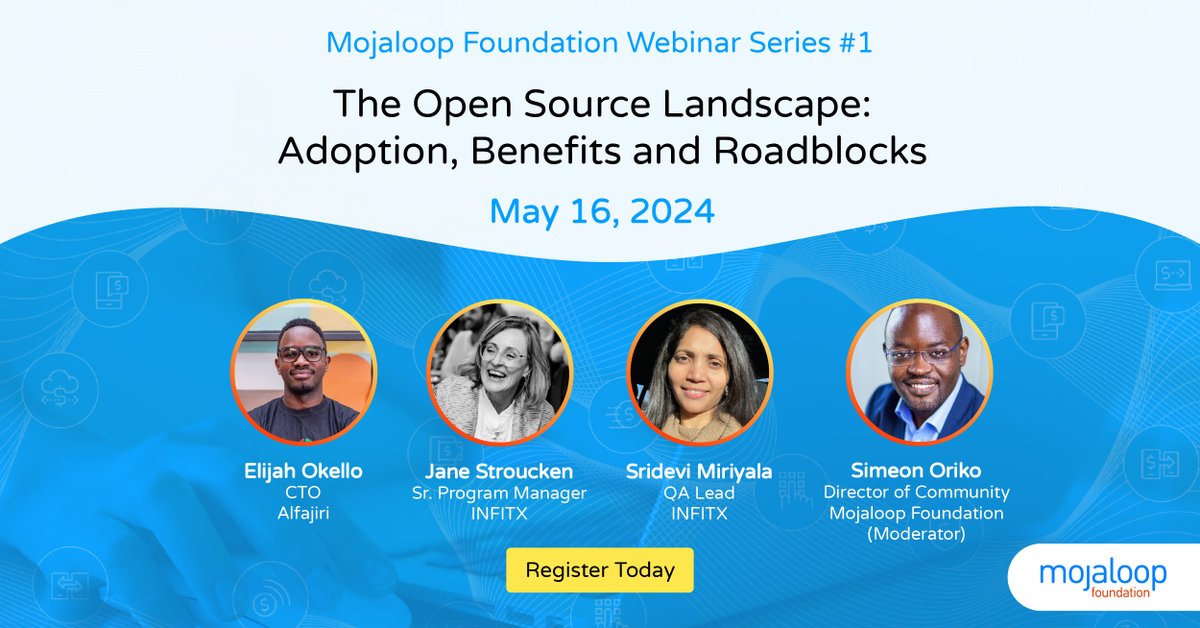 Don't miss this webinar! Join our expert panel for 'The Open Source Landscape: Adoption, Benefits and Roadblocks.' It's coming your way May 16, 2024 at 7 AM Eastern (US/Canada). Register here: us06web.zoom.us/webinar/regist…
#opensource #financialinclusion #finance #fintech