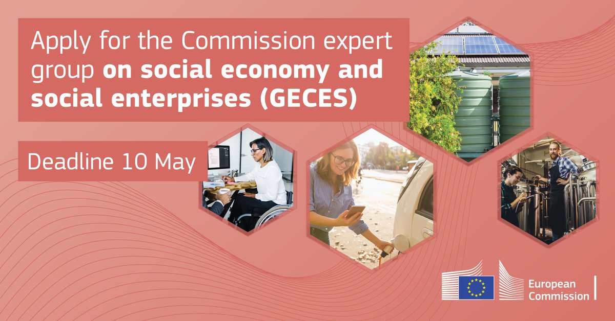 🤔 Want to be at the forefront of social change?
🤝 Join the European Commission's Expert Group on #SocialEconomy and #SocialEnterprises (GECES).

Help us create meaningful impact in communities across Europe. 🇪🇺

Apply by 10 May!⤵️
europa.eu/!fqwxbB

#GECES