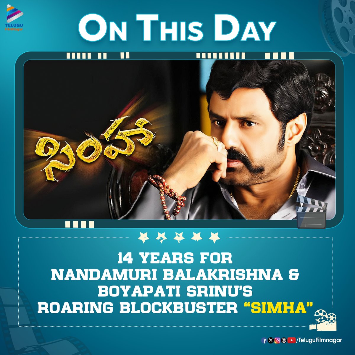 Guns are made of rules not SWORD..! ⚔️
Today marks 1️⃣4️⃣ years for Natasimham #NandamuriBalakrishna & #BoyapatiSrinu's roaring blockbuster #Simha!! 💥

#14YearsForSimha 🦁 
 #NBK #Nayanthara #SnehaUllal #Namitha #KoratalaSiva #Chinna #ParuchuriKireeti #OnThisDay #TeluguFilmNagar