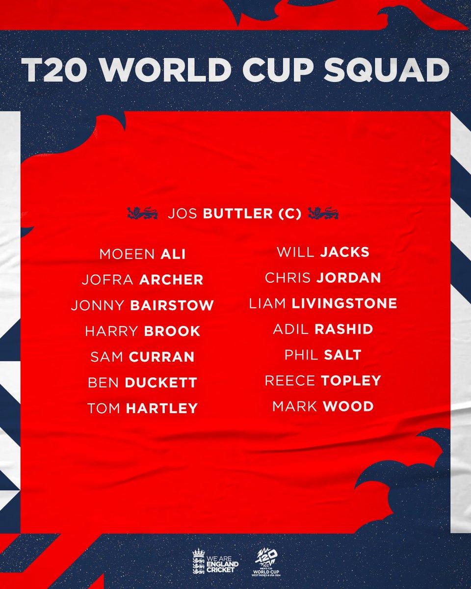 ENGLAND ICC Men's T20 World Cup squad looking 🔥🔥🔥

#EnglandCricket | #ICC #ecb #ICCT20WorldCup #T20WC2024