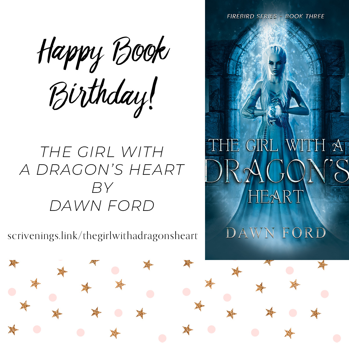 Happy Book Birthday to Dawn Ford upon the release of her #fantasynovel, The Girl with a Dragon's Heart.

scrivenings.link/thegirlwithadr…

Available in paperback, eBook, and on #KindleUnlimited.

#CleanFiction #newrelease #KU #bookbirthday #fantasyfiction #twistedfairytale