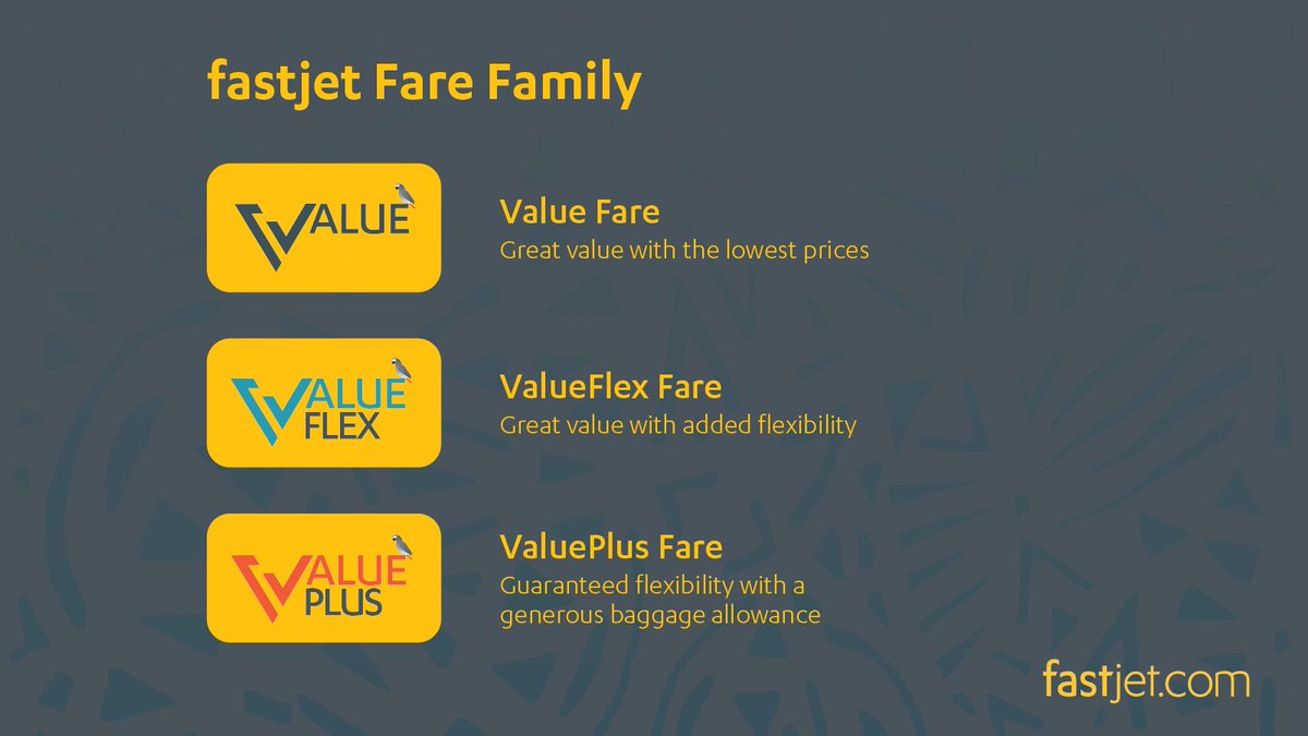 Choice of fare that suits you. Our Fare Family are for everyone. #fastjet #farefamily