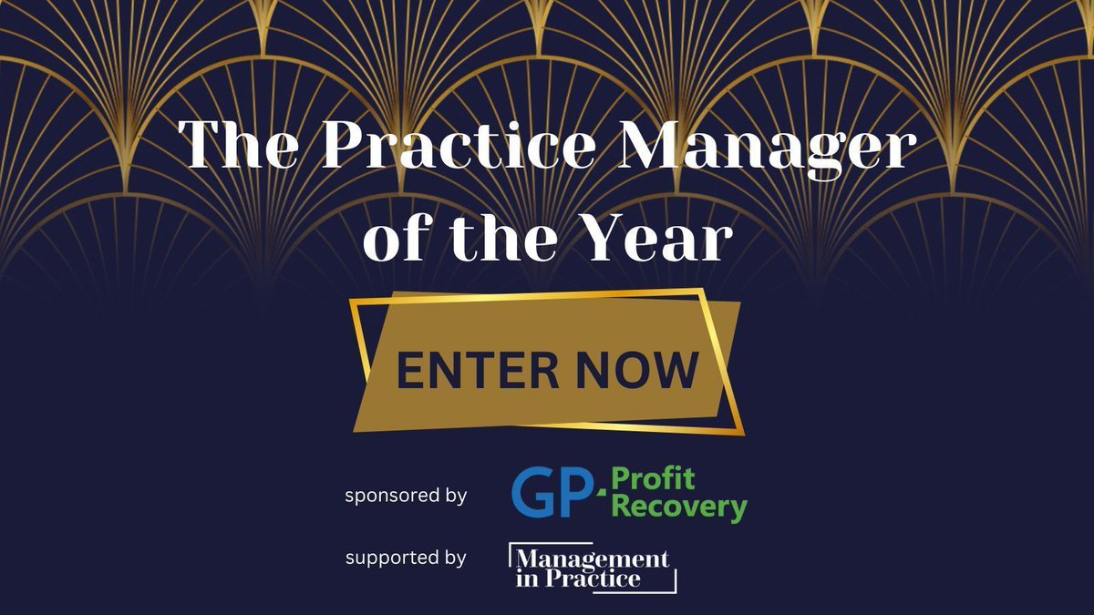 We're delighted to support the Practice Manager of the Year Award at the @gp_awards (Sponsored by GP Profit Recovery) We are looking for PMs showcasing professionalism & a desire to deliver best possible patient-focused services Download the entry form > bit.ly/49Snzl9