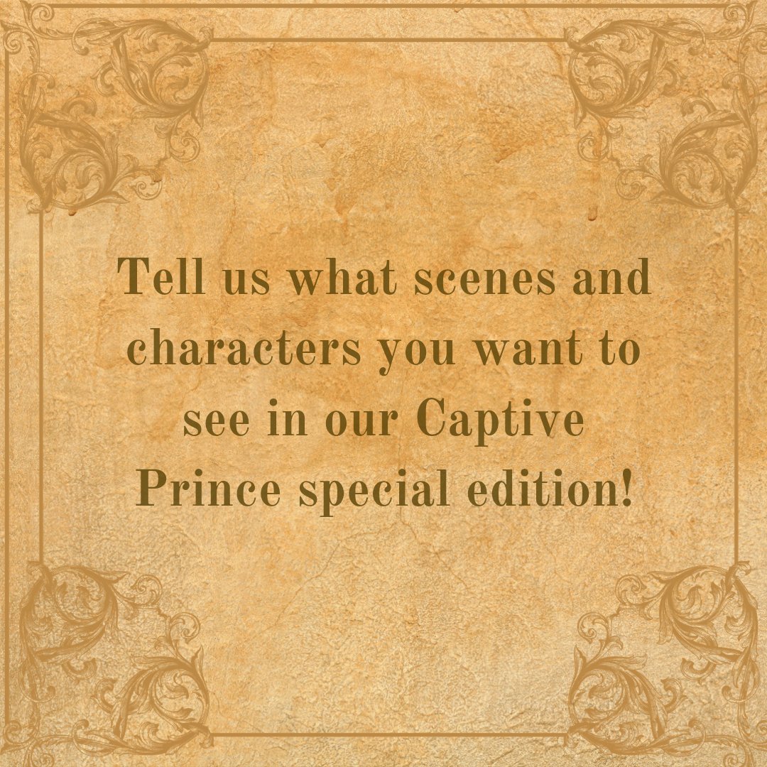 With so much art being included in our Captive Prince special edition, we want your SFW suggestions of what and who should be depicted! Jump into the comments to make any and all your requests and we'll discuss with @cspacat very soon so @solana18031 can get to making them