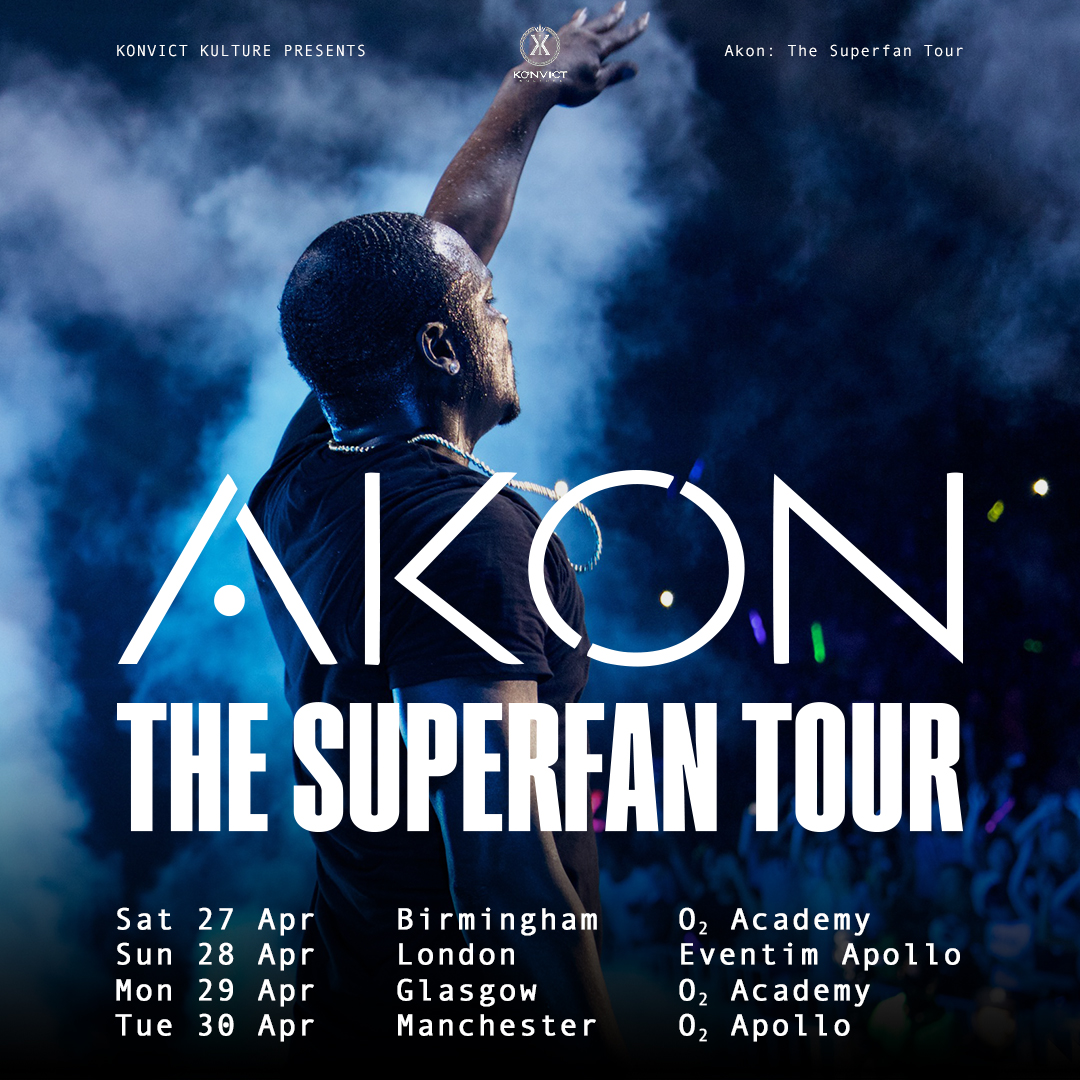 Grammy Award-winning artist @Akon is here tonight as part of the 'The Superfan Tour' 🙌 Doors at 7pm. Our usual security measures are in place - no bags bigger than A4 - please check our pinned tweet for details 🙏