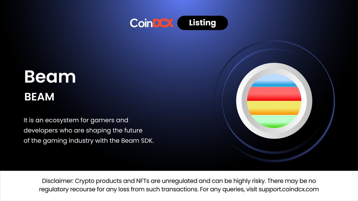 Level up your gaming experience with $BEAM, the native token of @MeritCircle_IO is already listed on CoinDCX.🤩 #CoinDCXListing #MeritCircle #BEAM