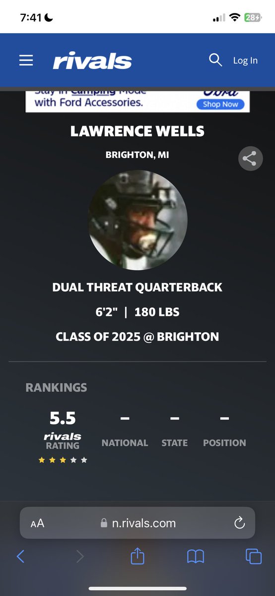 Lawrence Wells ll (@lawrencewellsl1) on Twitter photo Beyond blessed to be a 3⭐️ recruit on rivals ! Thank you! <a href="/RivalsFriedman/">Adam Friedman</a> <a href="/Rivals/">Rivals</a> @RivalsWardlaw @RivalsWoody <a href="/godogs_football/">Brighton Football</a> <a href="/TheUCReport/">Billy Tucker</a> Beyond blessed to be a 3⭐️ recruit on rivals ! Thank you! <a href="/RivalsFriedman/">Adam Friedman</a> <a href="/Rivals/">Rivals</a> @RivalsWardlaw @RivalsWoody <a href="/godogs_football/">Brighton Football</a> <a href="/TheUCReport/">Billy Tucker</a>