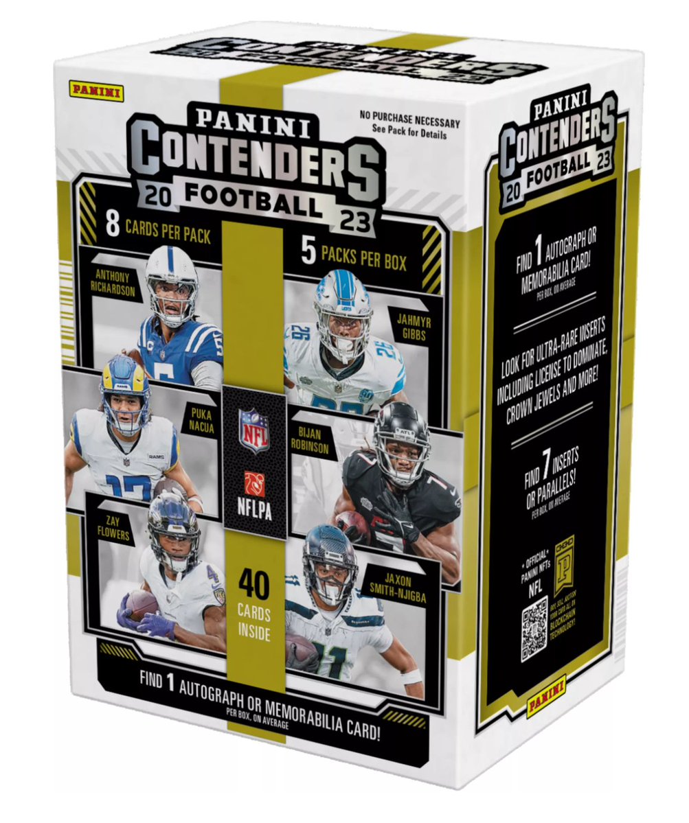 SOLELINKS's tweet photo. Ad: Pre-order on DSG
2023 Panini Contenders Football NFL Blaster Box
=> https://t.co/iNq1brIjcl https://t.co/yNxbvenIMZ