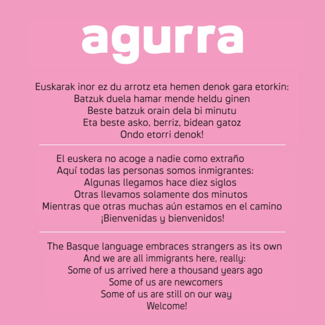 🔖Eskuko hitzegia

Hitz bakar batekin hasi daiteke aldaketa. Egunerokoan euskaraz hitz egiteko eskuko hiztegia duzu hau.

Animatu, euskarak inor ez du arrotz😍

#Basauri #basauritarrak