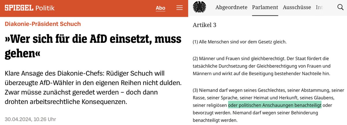 Das #Grundgesetz hat in #Deutschland auch in diesem Punkt nur noch empfehlenden Charakter. @diakonie #Demokratie #Meinungsfreiheit