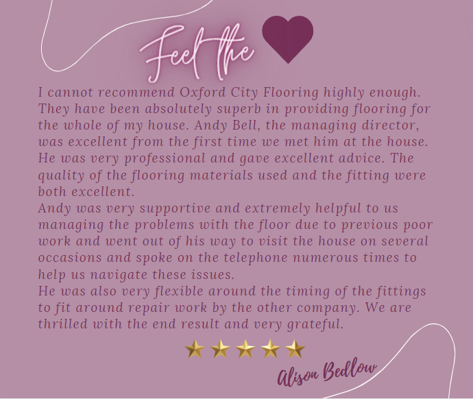 Thank you for the amazing review Alison - we appreciate your heartfelt feedback.

At Oxford City Flooring, no matter which team member you interact with, rest assured you'll receive the best service and experience guaranteed.

#flooring #WeLoveFloors #thankyou #feedbackmatters