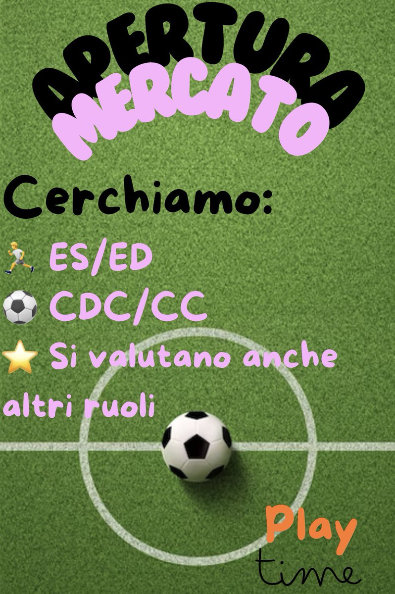 New Taranto es (@newtarantoes) on Twitter photo 🔵🔴 Per apertura mercato <a href="/FVPA_net/">FVPA.net 🇮🇹</a> cerchiamo:
🏃ES/ED che sia l’uomo in più sia in difesa sia in attacco
🧿CDC bravi a fraseggiare
⭐️Valutiamo anche altri ruoli
<a href="/pctransfermarkt/">🇮🇹 PRO CLUBS TRANSFERMARKT🔍</a> <a href="/QuantumX__/">Quantum</a> <a href="/Freeagent_PS/">Pro Clubs Free Agency</a> <a href="/ProClubsRTweets/">ProClubsRTweets</a> <a href="/vGamesRT/">vGamesRT 🔄</a> <a href="/Mercato_FVPA/">Calciomercato Fvpa</a> <a href="/Retweet_Proclub/">🔺• RETWEET •🔺</a> 🔵🔴 Per apertura mercato <a href="/FVPA_net/">FVPA.net 🇮🇹</a> cerchiamo:
🏃ES/ED che sia l’uomo in più sia in difesa sia in attacco
🧿CDC bravi a fraseggiare
⭐️Valutiamo anche altri ruoli
<a href="/pctransfermarkt/">🇮🇹 PRO CLUBS TRANSFERMARKT🔍</a> <a href="/QuantumX__/">Quantum</a> <a href="/Freeagent_PS/">Pro Clubs Free Agency</a> <a href="/ProClubsRTweets/">ProClubsRTweets</a> <a href="/vGamesRT/">vGamesRT 🔄</a> <a href="/Mercato_FVPA/">Calciomercato Fvpa</a> <a href="/Retweet_Proclub/">🔺• RETWEET •🔺</a>